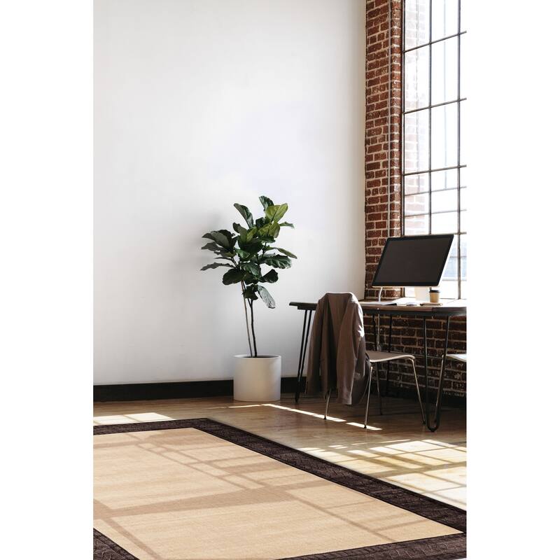 ECARPETGALLERY Hand Loomed Loreto Ivory Viscose, Wool Rug - 5'2 x 7'5
