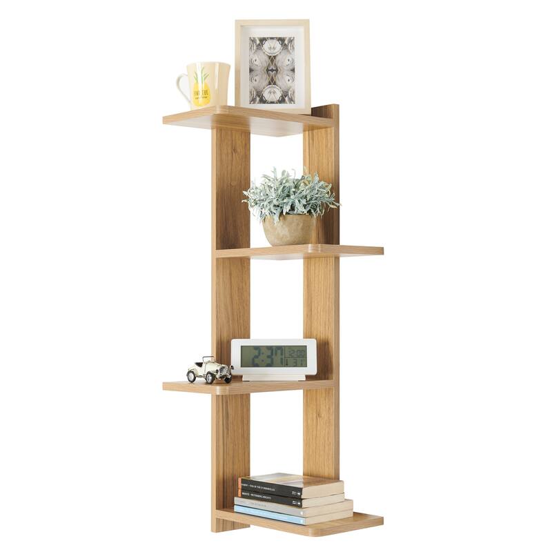 Danya B. Alvar Corner 4-Tier Floating Ledge Column Wall Shelf