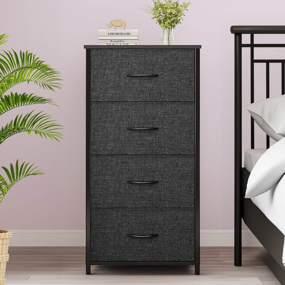 Modern 4/8/10-drawer Bedroom Fabric Dresser Storage Tower with Wood Top