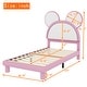 preview thumbnail 4 of 13, Cartoon Ears Shaped Upholstered Platform Bed with LED
