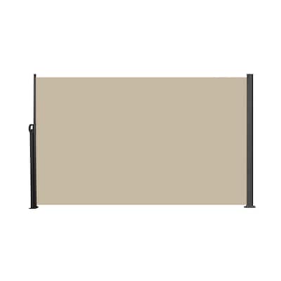 Retractable Side Screen Awning, UV Resistant, Waterproof, Patio Privacy Screen 118" x 63"-Beige