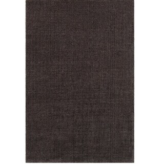 4x6 Rectangular Rug 4' x 6' Plain Design Black Rectangular Hand Tufted Wool Area Rug - 4 ...