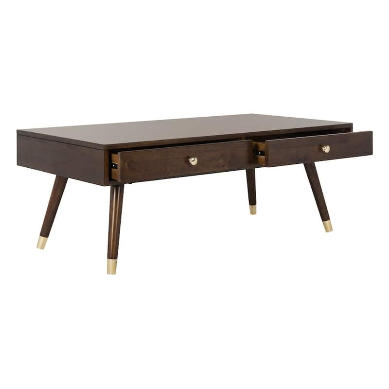 SAFAVIEH Levinson Mid-Century Gold Cap Coffee Table - 48" x 24" x 18"