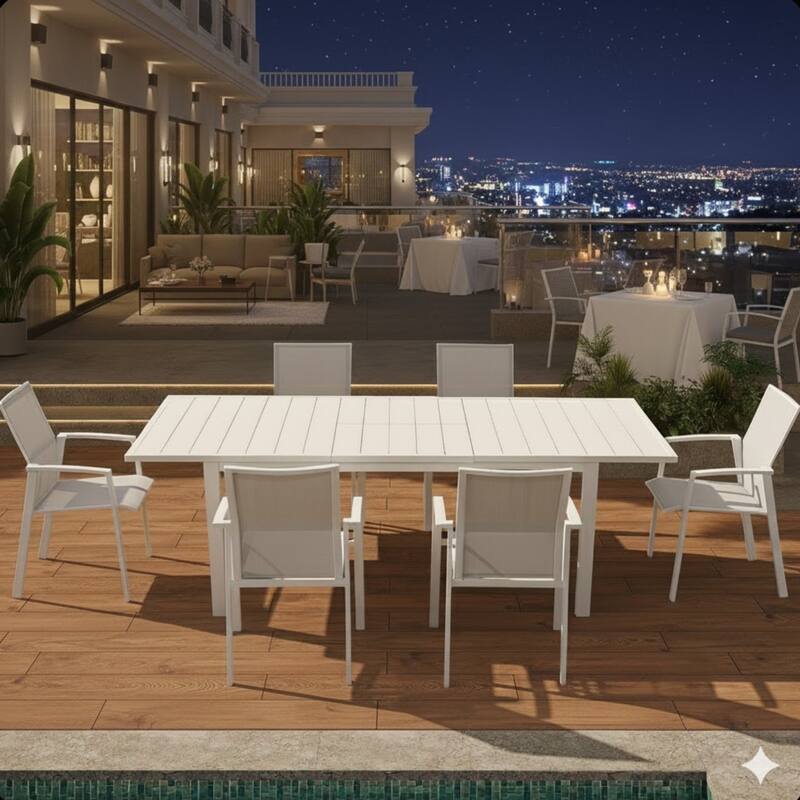 Set of 4 Aluminum Patio Dining Chairs, 22.44" Stackable Gray Chairs