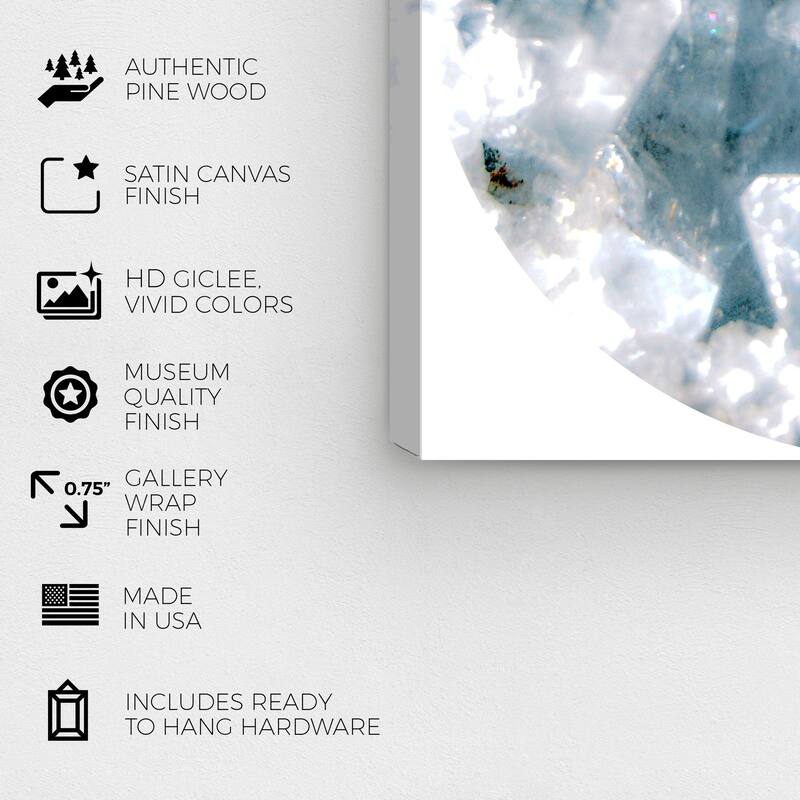 Wynwood Studio Prints Abstract Celestite Cluster Blue and Transitional Wall Art Canvas Print