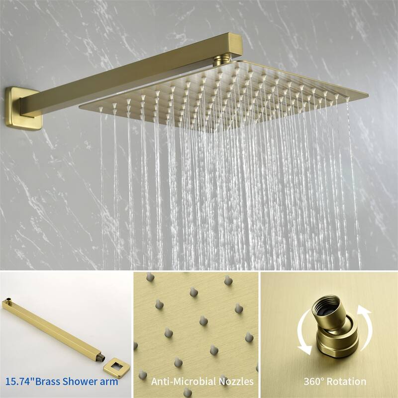10 Inch Wall Mount Shower System with Waterfall Tub Spout Modern Rainfall Tub Shower Faucet With Rough-in Valve
