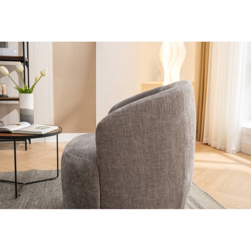 Chenille Fabric Swivel Accent Armchair Barrel Chair