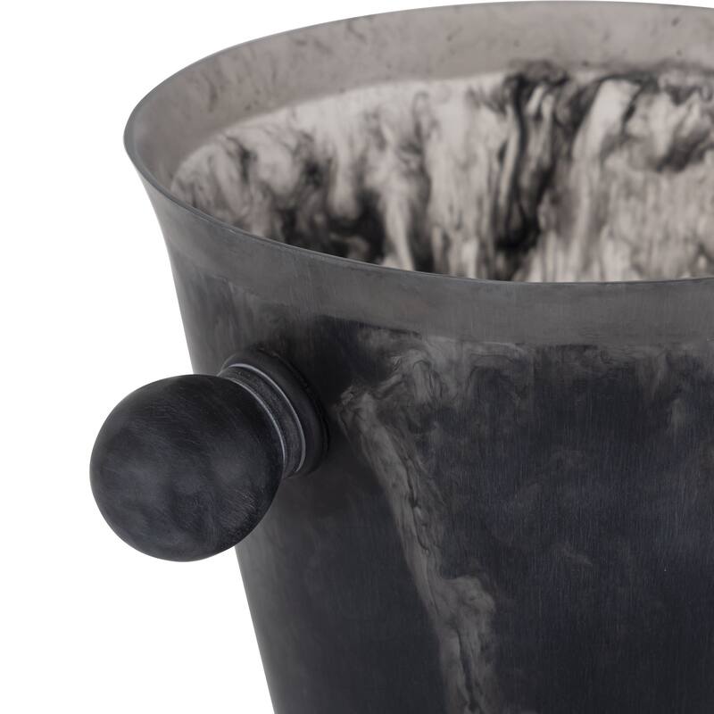 Black Resin Ice Bucket w/Handles