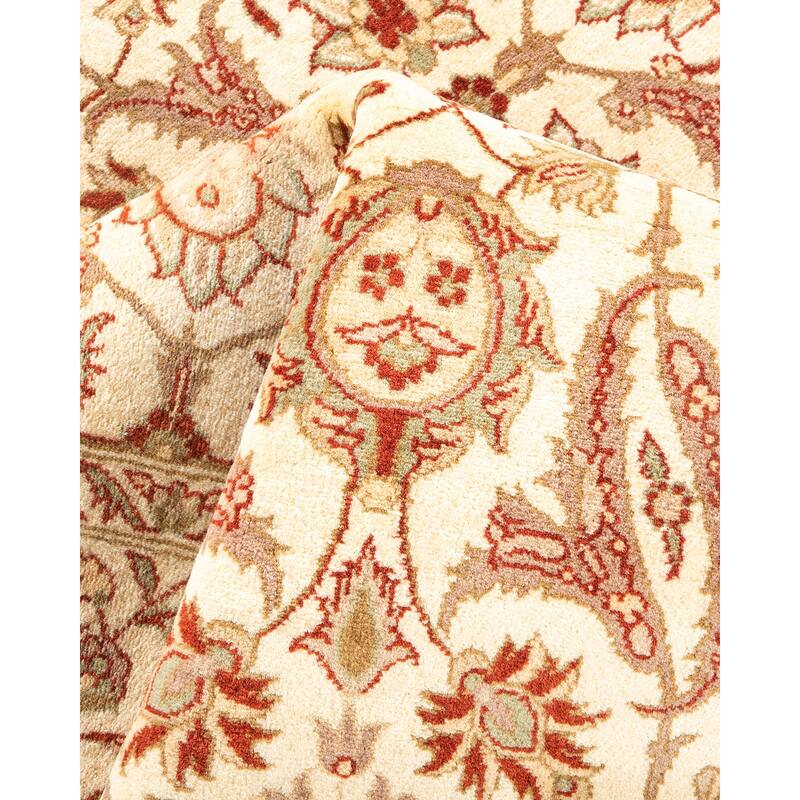 Overton Hand Knotted Wool Vintage Inspired Traditional Mogul Ivory Area Rug - 4 x 6