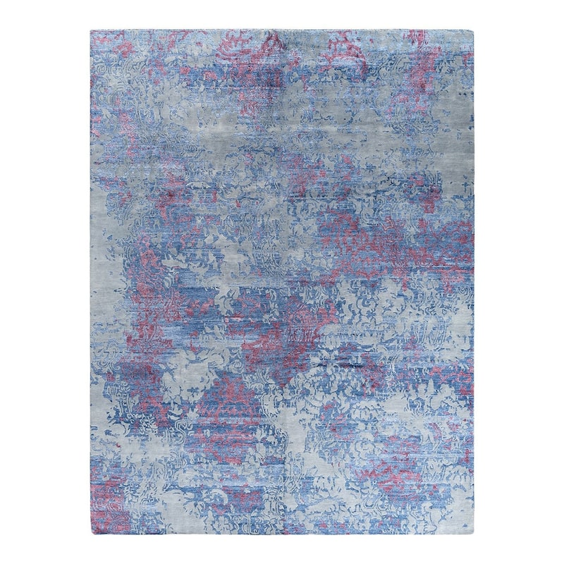 Modern One-of-a-Kind Hand-Knotted Area Rug - Gray, 9' 2" x 11' 10" - 9' 2" x 11' 10"
