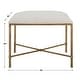 preview thumbnail 5 of 3, Upholstered Seat Iron Framed Bench - 24" - White and Gold