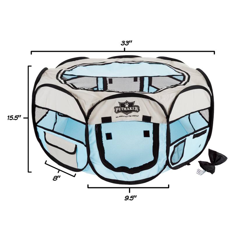 Petmaker Portable Pet Playpen - Pop-Up Dog Kennel with Carry Bag