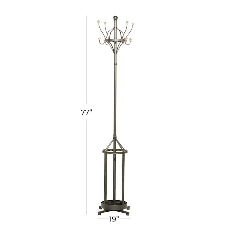 Metal Coat Rack - Black - Roche River Decor - 19"Wx19"Lx77"H