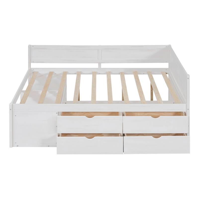 Modern Daybed with Drawers and Shelves