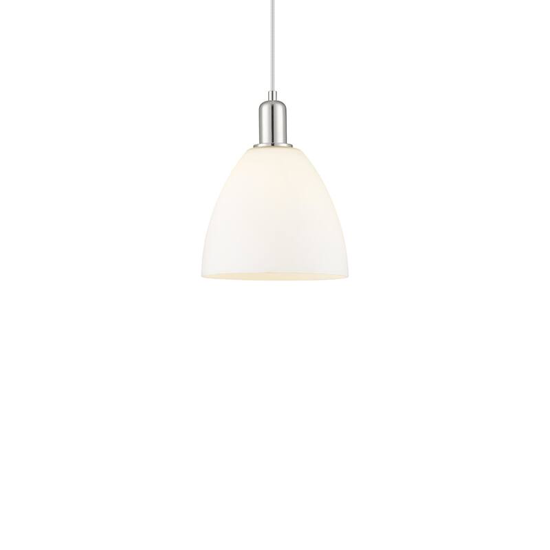 Innovations Lighting 716-1P-13-9 Bristol Pendant Bristol 9" Wide Mini - Polished Nickel / Matte White