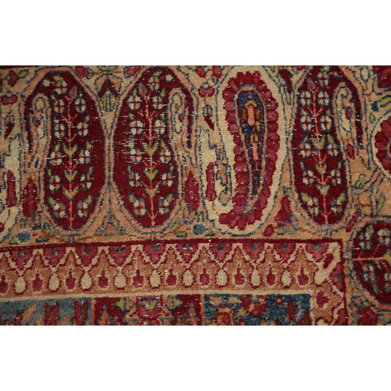 Hand Knotted Oriental 100% Wool Carpet Traditional Floral Navy Blue & Blues Kerman Area Rug - 6' 0'' X 4' 8''