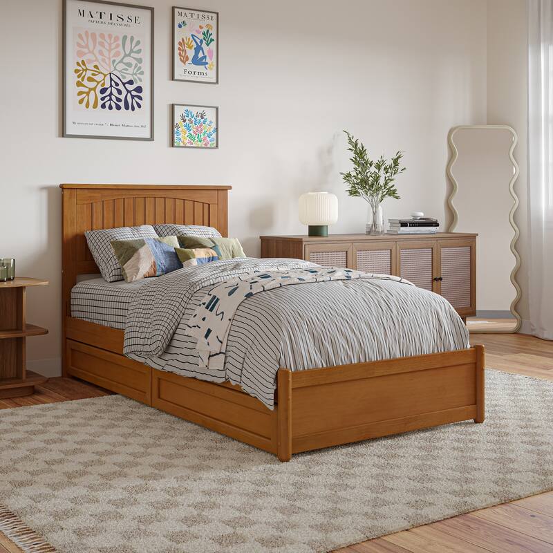 Malta Platform Bed with Panel Footboard and Storage Drawers