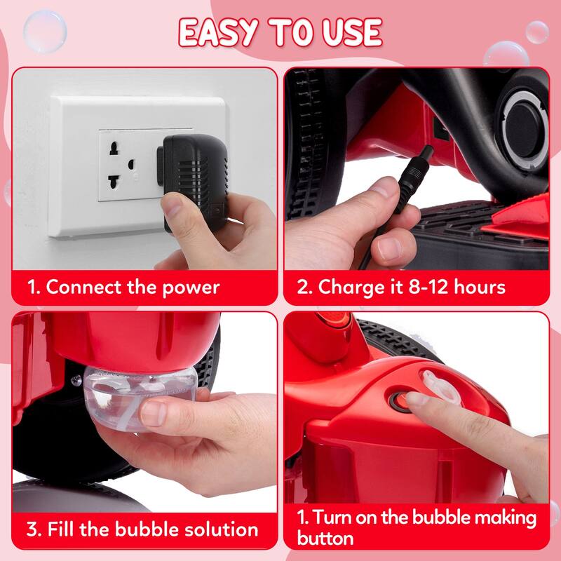 6V Battery-Powered Electric Motorcycle Ride-On Bubble Car for Kids Best Gift