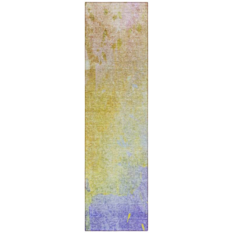 Allolu Contemporary Abstract Weather Resistant Timeless Fusion Runner Outdoor Rug