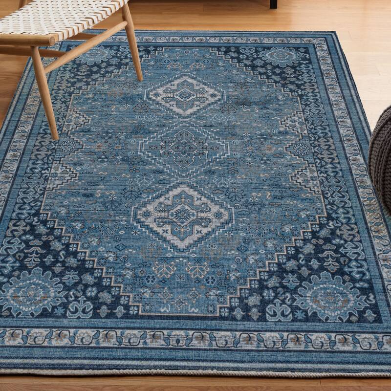 JONATHAN Y Didim Geometric Medallions Machine Washable Area Rug