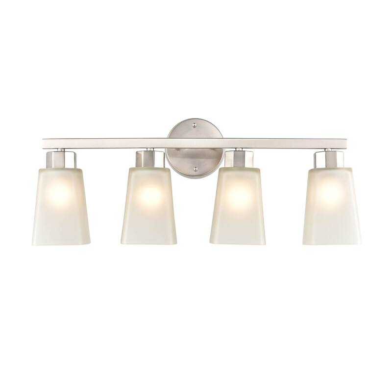 Millennium Lighting Coley 4 Light Vanity Fixture in Brushed Nicekl or Matte Black with Frost Glass Shades - Brushed Nickel