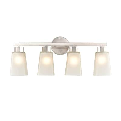 Millennium Lighting Coley 4 Light Vanity Fixture in Brushed Nicekl or Matte Black with Frost Glass Shades