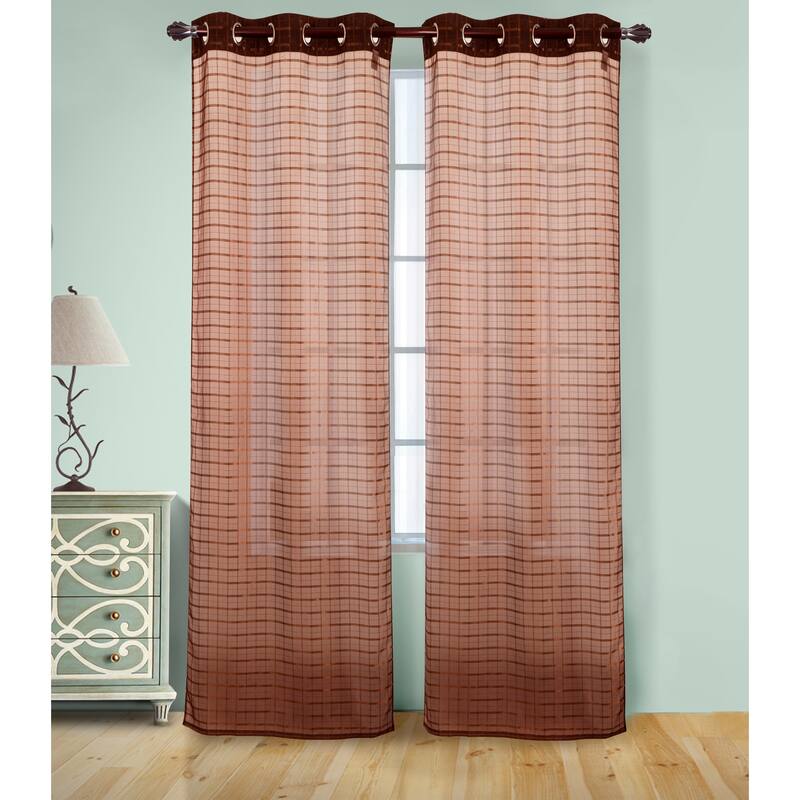 Porch & Den Modena Box Voile 90-inch Grommet Curtain Panel