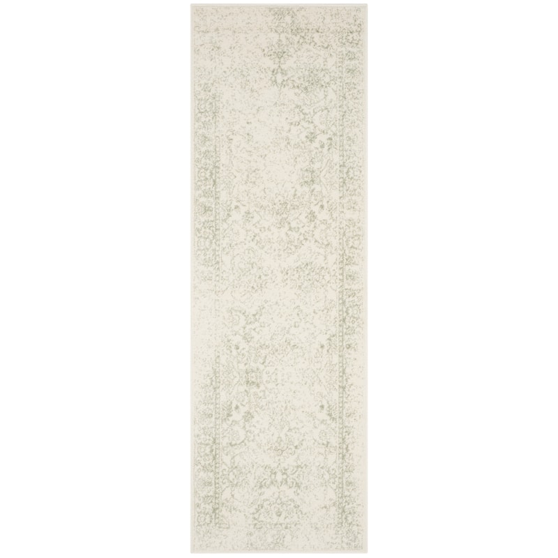 SAFAVIEH Adirondack Riin Rustic Shabby Chic Distressed Rug - 2'6" x 6' Runner - Ivory/Sage
