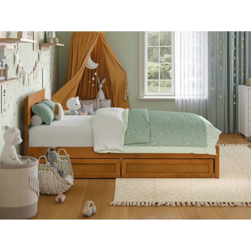 Wesley Platform Bed with Panel Footboard and Storage Drawers