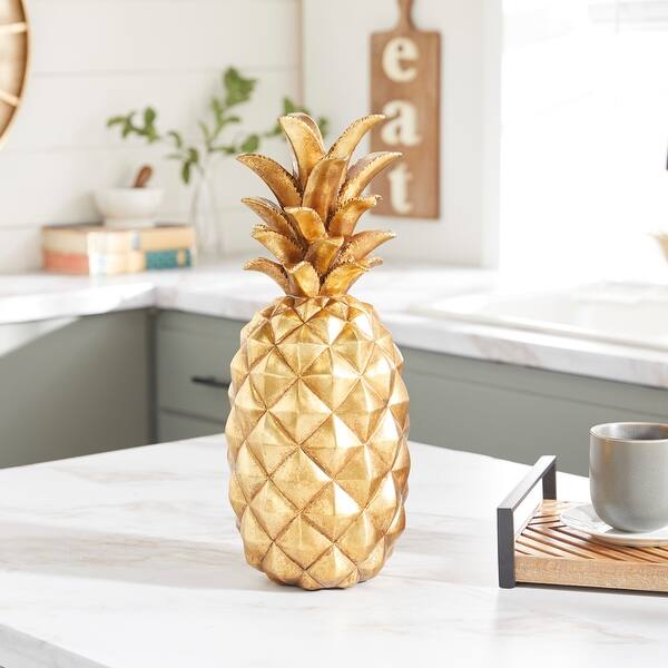 Pineapple Decor Fruit Display For Living Room And Kitchen 18 Gold 7 X 7 X 18 Overstock 10171033
