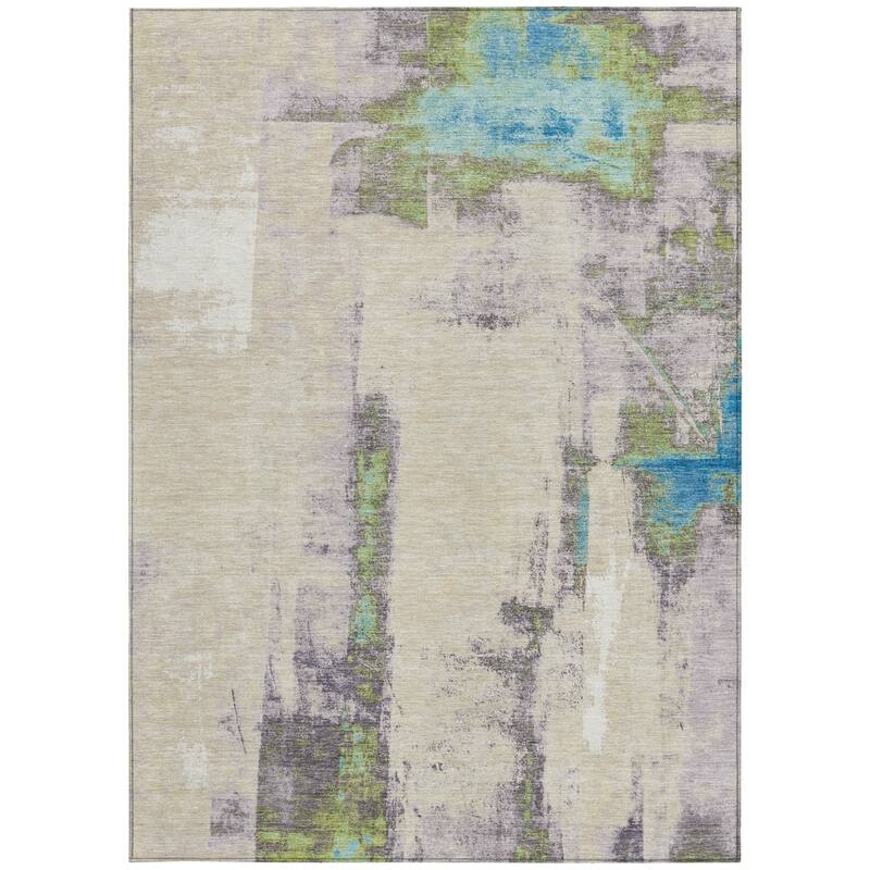 HomeRoots Abstract Transitional Rectangle Outdoor Rug
