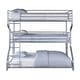 preview thumbnail 2 of 4, Industrial 3 Tier Bunk Bed with Curved Metal Frame and Guardrails, Silver