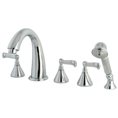Kingston Brass Deck Mounted Roman Tub Filler with Diverter - Includes