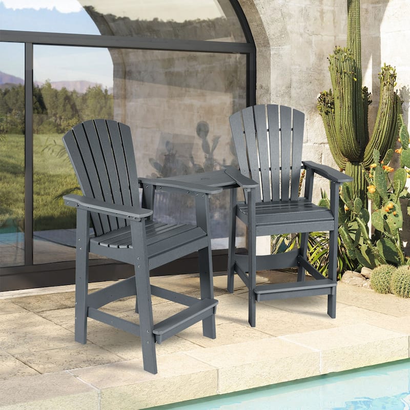 Aoodor Tall Adirondack Chairs Set of 2 with Connecting Tray