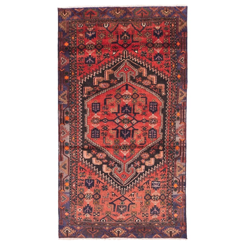 ECARPETGALLERY Hand-knotted Andelz Red Wool Rug - 3'11 x 7'0