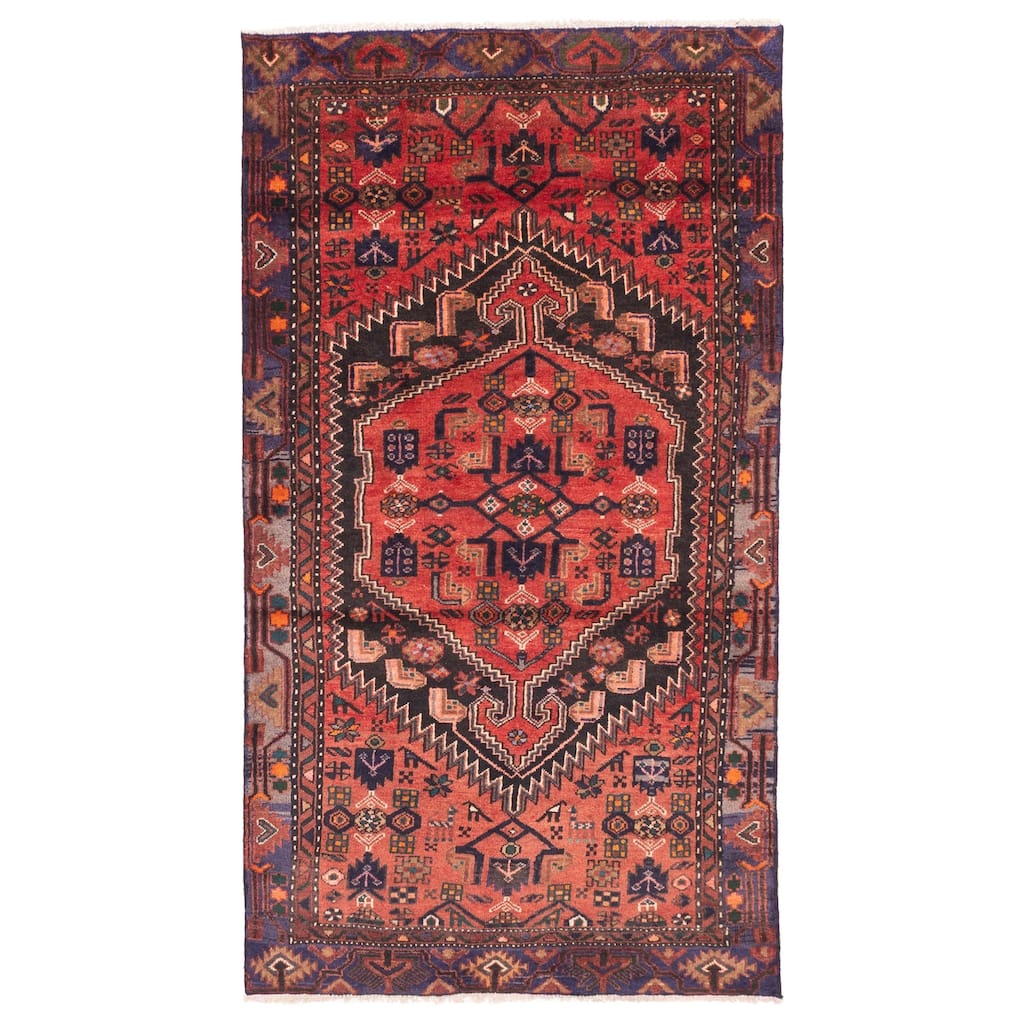 ECARPETGALLERY Hand-knotted Andelz Red Wool Rug - 3'11 x 7'0
