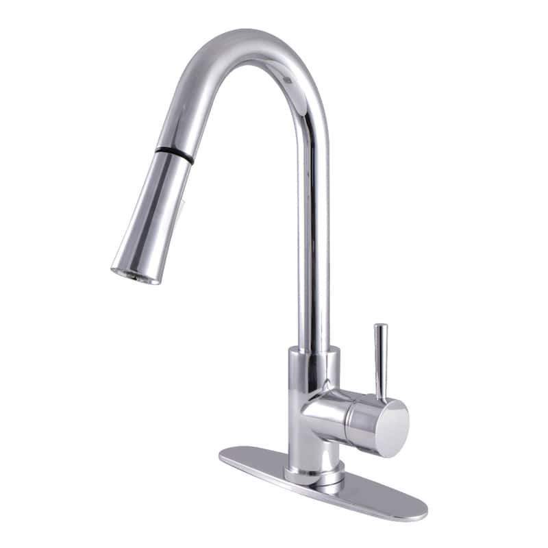 Kingston Brass Concord 1.8 GPM Single Hole Pull Down Kitchen Faucet - - Polished Chrome
