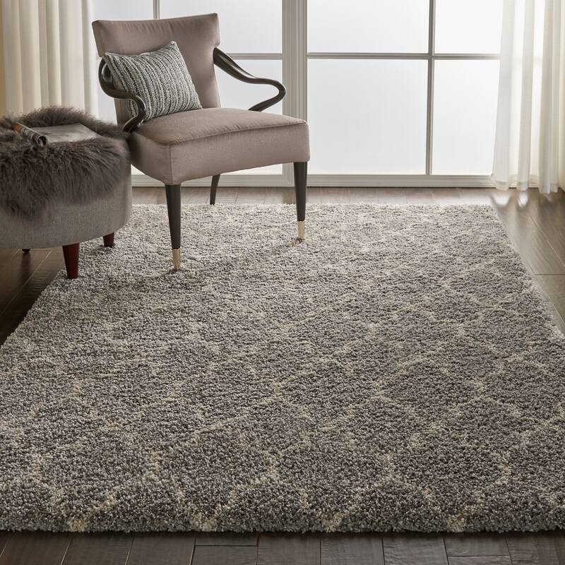 Nourison Amore Shag Area Rug - Light Grey - 3'11" x 5'11" - Rectangle