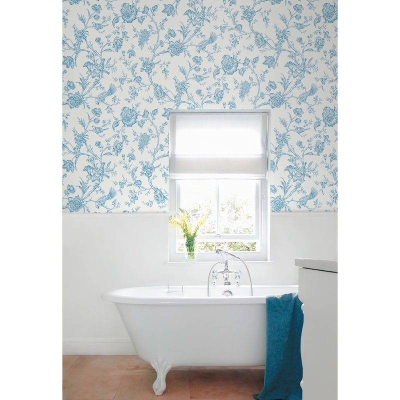 NextWall Jasmine Chinoiserie Peel and Stick Wallpaper