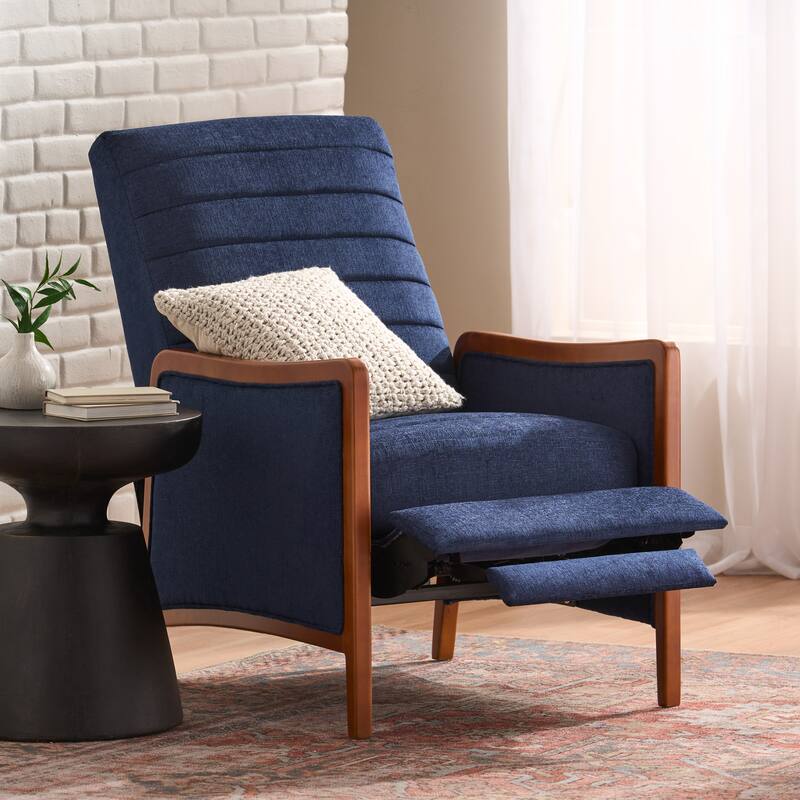 Mid Century Modern Fabric Pushback Recliner