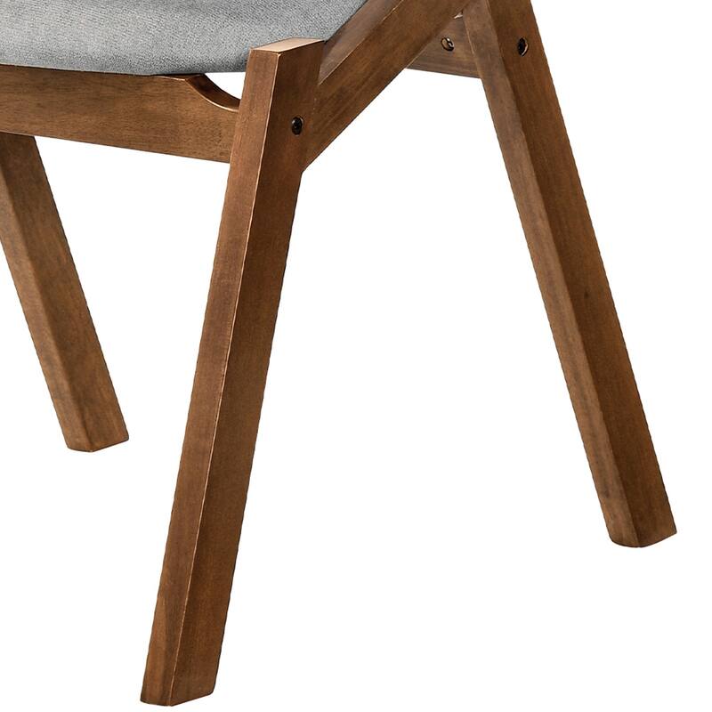 Talulah Gray Fabric and Walnut Veneer Dining Side Chairs - Set of 2