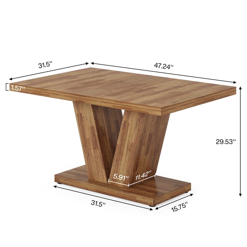 47 Inches Small Farmhouse Dining Table for 4 - N/A