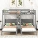 preview thumbnail 11 of 16, Pine Wood Bunk Bed, 4-Shelf Storage, Built-in Ladder, 3 Beds in 1