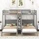 preview thumbnail 2 of 7, Pine Wood Full XL over Twin & Twin Bunk Bed with 4-Shelf Storage