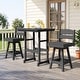 preview thumbnail 16 of 48, 3-Piece HDPE Counter Height Bar Set with 2 24.8'' Height Swivel Bar Stools and 29.92'' W Square Bar Table,Pub table sets of 3