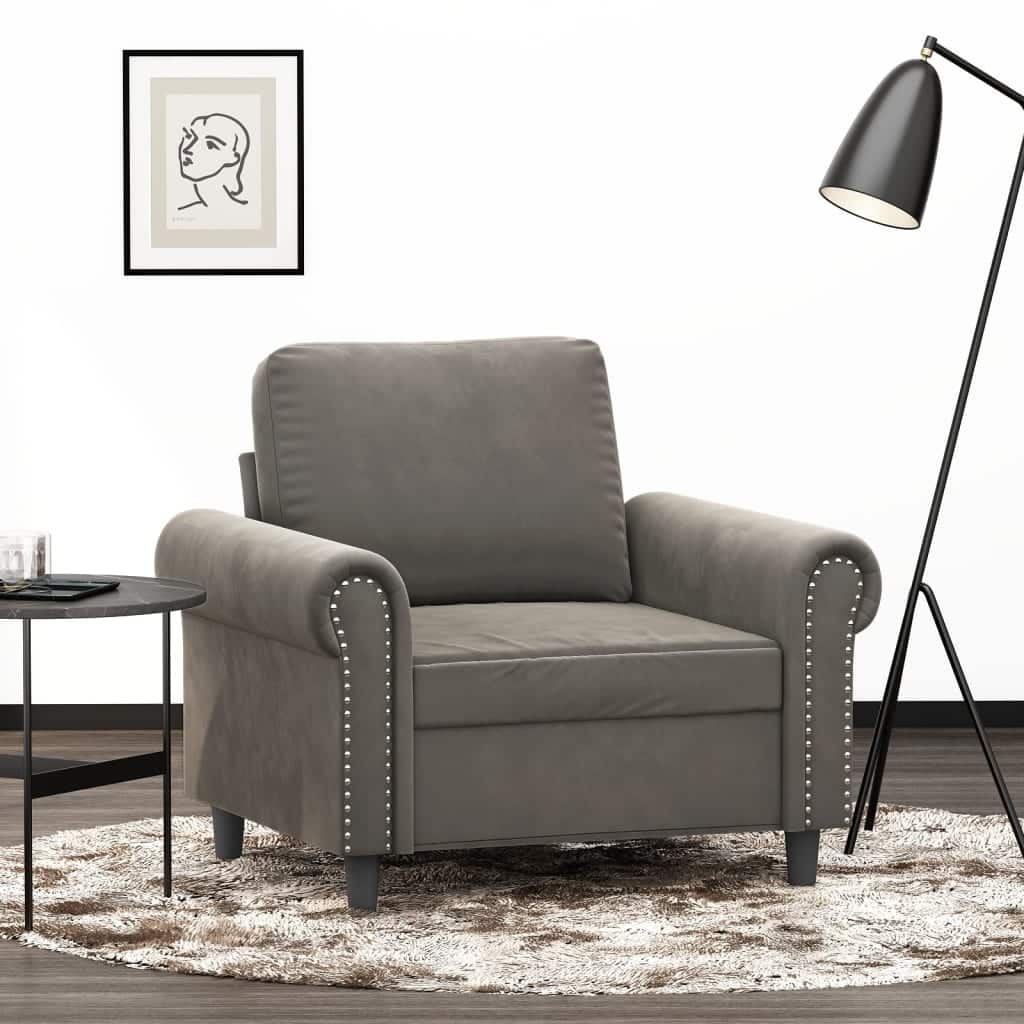 vidaXL Sofa Chair Living Room Accent Upholstered Chair with Armrest Velvet