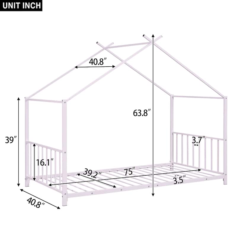 Metal House Platform Bed