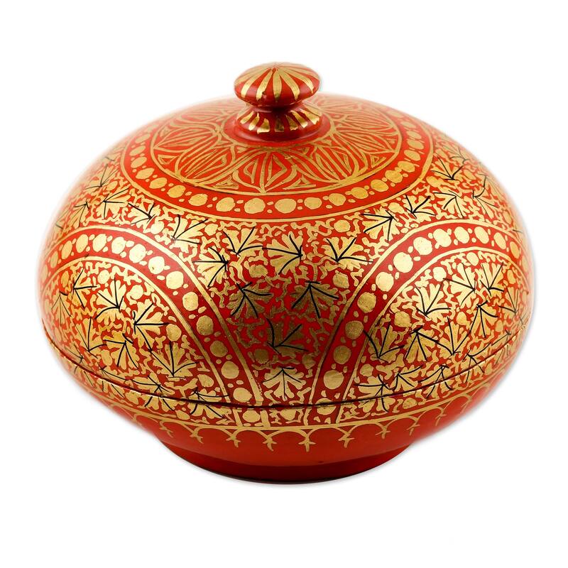 Novica Handmade Kashmir Ancestry Papier Mache Decorative Box