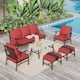 MAISON ARTS 6/7-Piece Patio Conversation Sets, Sofa Set with 2/4 x Single Chairs, 1 x 3-seater Sofa and Coffee Table/Ottomans