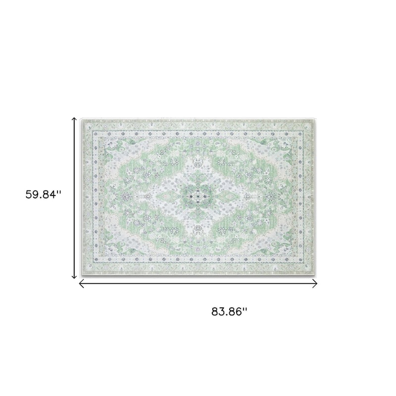 HomeRoots Oriental Traditional Rectangle Area Rug - 5' X 7'